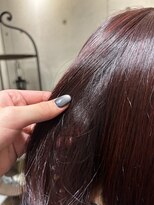 アチーブ ヘア デザイン(achieve hair design)&nbsp;レッドブラウンカラー大人可愛いうる艶ロングカシスブラウン