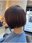 大人かわいい耳かけ丸みショートボブ20代30代40代髪型