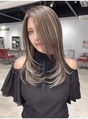 レイヤーカット/ホワイトグレージュ/レイヤーカット/ハイライト