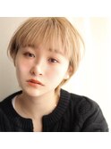 イメチェン/ホワイトブロンド/外ハネボブ/美髪/RrSALON心斎橋