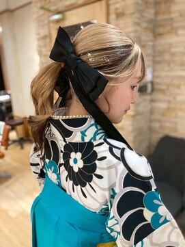 アロマ ヘアー ルーム 新宿店(AROMA hair room) 成人式/卒業式セット☆和装/袴/リボンアレンジ/ハーフアップ
