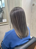 ヘアプレイスソル (HAIR PLACE SoL)&nbsp;ハイライトカラー/アッシュベージュ/ストレートヘア