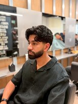 リレーションメンズヘアー(RELATION MEN'S HAIR)&nbsp;センター分けマッシュニュアンスパーママレットヘア