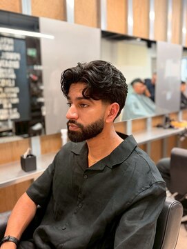 リレーションメンズヘアー(RELATION MEN'S HAIR) センター分けマッシュニュアンスパーママレットヘア