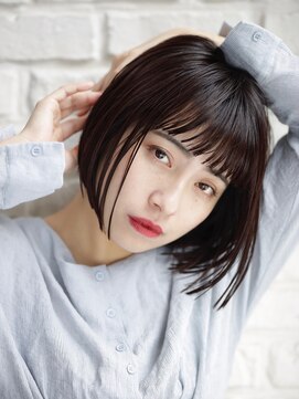 エムスラッシュ たまプラーザ(M.SLASH) ■ウェットヘアダークアッシュミニボブM.SLASHたまプラーザ7-5★