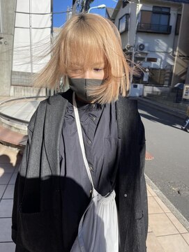 アルカナ 原宿表参道(ARCANA) ブロンドベージュ ブロンドヘア ボブ ケアブリーチ ベージュ