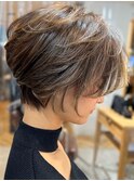 デジタルパーマミニウルフテラコッタくすみブルー20代30代40代