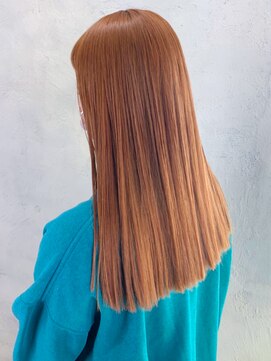 アイティーバイアルバム 下北沢店(IT by ALBUM) オレンジロング_外ハネボブセクションカラー_ba321061