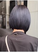 ダブルカラーラベンダーグレージュケアブリーチ韓国ボブ