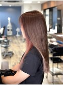 赤系インナーカラー★ロングレイヤー【白髪ぼかし、髪質改善】