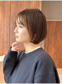 小顔サイドバングの長めショートボブ青山表参道
