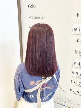 カイノ イオンモール草津店(KAINO) ピンクパープルストレート／艶と透明感の大人可愛いカラー