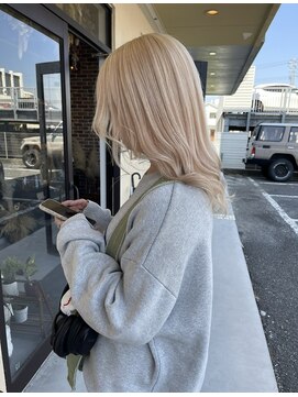 髪屋 紬 抜きっぱなし/ミルクティーベージュ/ケアブリーチ/ブリーチ