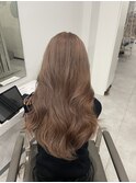 ロングミルクティーベージュブリーチダブルカラー髪質改善