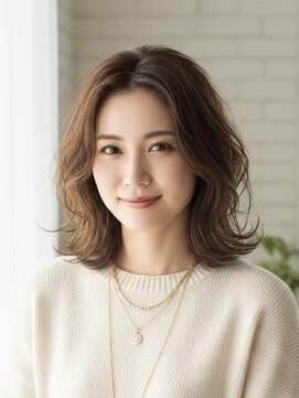オアシスアヴェダ ザ・ペニンシュラ東京(OASIS AVEDA) #20代30代ミディアムレイヤーくびれニュアンスゆるふわウェーブ