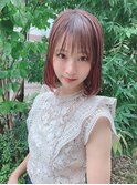 前髪くびれイメチェンイヤリングカラーラベンダーカラー