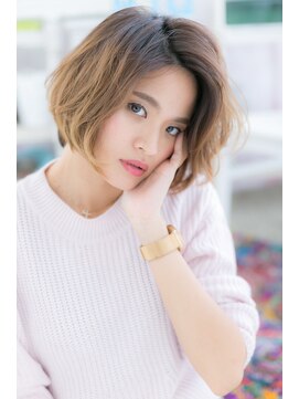 ミック ヘアアンドメイク アップ 駒込店(miq Hair&Make up) 外国人風グラデーションカラー無造作かき上げヘアb1