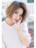 外国人風グラデーションカラー無造作かき上げヘアb1