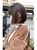 自然体なおしゃれ♪ ナチュラルハイライト 切りっぱなしボブ