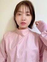 ハニーシブヤ(HONEY shibuya)&nbsp;艶髪ピンクブラウンシースルーバング外ハネボブ☆くびれボブ