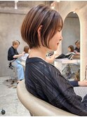 斜めバングデザインカラーシルキーベージュ【錦糸町/ショート】