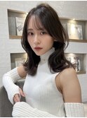 褒められる。憧れ韓国くびれヘア/顔まわりカット黒髪ミディアム