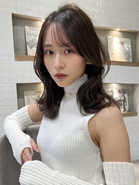 アリュウル 表参道 青山(Allure) 褒められる。憧れ韓国くびれヘア/顔まわりカット黒髪ミディアム