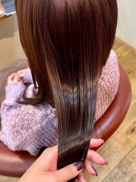 シャンティ 顔まわりレイヤー/ピンクブラウン