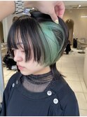 ミントカラー × ウルフカット