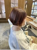 ショートボブ×オレンジベージュ