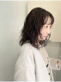 ミディアムパーマ ショコラブラウン【miku】