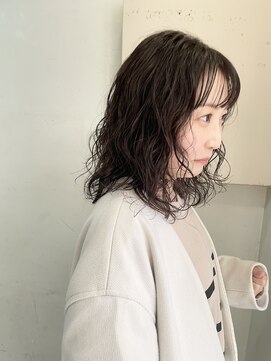 キャンバス バイ ネオリーブ 横浜西口(Canvas by neo.) ミディアムパーマ ショコラブラウン【miku】