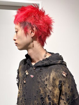 ノブレス ノアール(NOBLESSE NOIR) スパイキーショート/メンズカット/デザインカラー/レッド