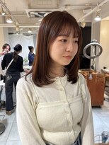 キャンバス バイ ネオリーブ 横浜西口(Canvas by neo.)&nbsp;セミロングレイヤー 顔周りレイヤーカット ジューシーオレンジ