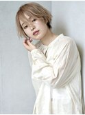 ロングバングショート　束感　前髪カット