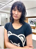ウルフパーマ　ニュアンスパーマ　黒髪パーマ　レイヤーパーマ
