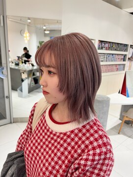 ステラ ヘア デザイン サロン(STELLA hair design salon) 顔まわりレイヤー ウルフスタイル ピンクベージュ 【杉若】