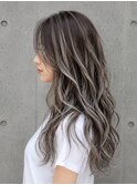 ロング ロングレイヤー ハイライト ホワイトアッシュ