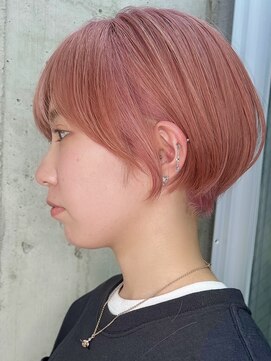 ユアーズヘア 新宿WEST(youres hair) 大人ショート×ピンクベージュ
