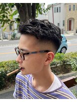 MEN’S HAIRハイライトマッシュパーマ〈理容室〉東浦和メンズ