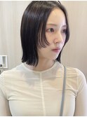 黒髪ボブ ストレートボブ 切りっぱなし 草加