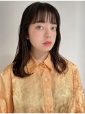 シースルーワイドバングワンカールセミディ暗髪