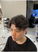 ツイストスパイラルパーマ アップバングメンズパーママッシュ