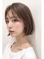 アロマ ヘアー ルーム 新宿店(AROMA hair room) シルキーベージュ似合わせ小顔ミニボブ斜めバング/新宿/新宿西口