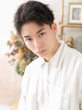 カバーヘア イヴ 戸頭店(COVER HAIR EVE) アップバング刈り上げ黒髪アースカラーa戸頭20代30代40代