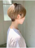 刈り上げマッシュショート/刈り上げショート/くすみベージュ