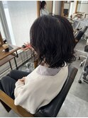 ボブ×ウェーブパーマ