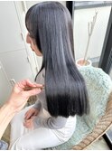 ブリーチ無し　ブルーブラック　暗髪