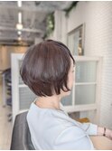 小顔ショートカットボブ　新宿　白髪染め　40代50代60代　ひし形