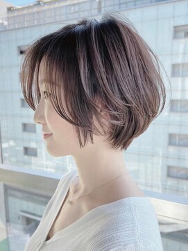 ビューブルー 亀戸錦糸町(VIEW BLUE) 黒髪オリーブグレー小顔ココアベージュショートボブ